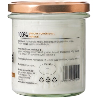 Laptaria cu caimac | Iaurt natural 5% grasime 300g