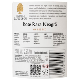 Domeniile Davidescu | Vin rose sec Rara Neagra 0.75L