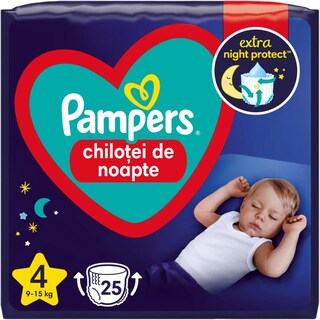 Pampers | Night | Scutece chilotel bebelusi Marimea 4, 9-15 kg, 25 buc