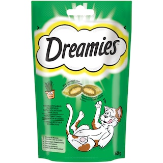 Dreamies | Recompense pentru pisici, cu aroma de iarba piscii 60g