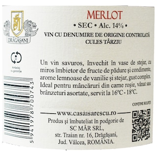 Casa Isarescu | Vin rosu sec Merlot 0.75L