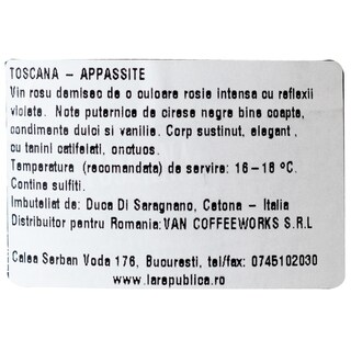 BARBANERA | Vin rosu demisec Toscana Leggermente Appassite 0.75L