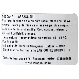 BARBANERA | Vin rosu demisec Toscana Leggermente Appassite 0.75L