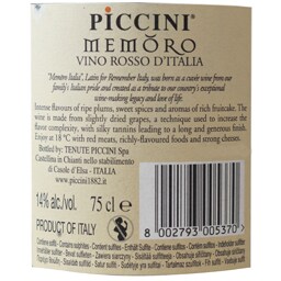 Piccini | Memoro | Vin rosu cupaj din soiurile: Primitivo, Montepulciano, Nero D'Avola si Merlot 0.75l