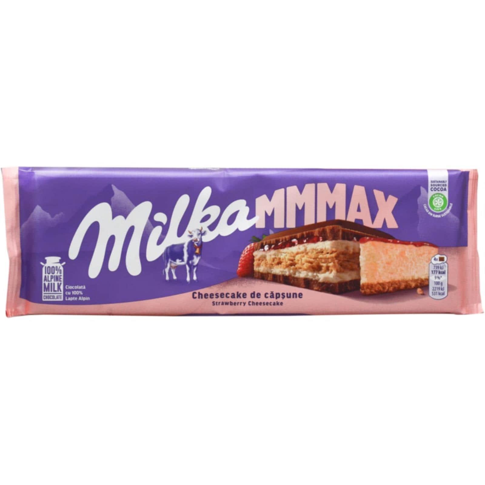 Milka | Ciocolata cu lapte Strawberry Cheesecake 300g | Mega-image
