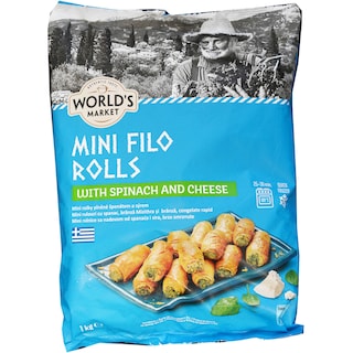 World's Market | Mini rulouri cu spanac si branza Mizithra, congelate 1kg