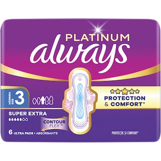 Always | Platinum | Absorbante marimea 3 Ultra Night, 6 bucati