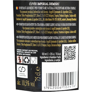 Angelli | Cuvee Imperial | Vin spumant alb demisec 0.75L