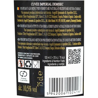 Angelli | Cuvee Imperial | Vin spumant alb demisec 0.75L