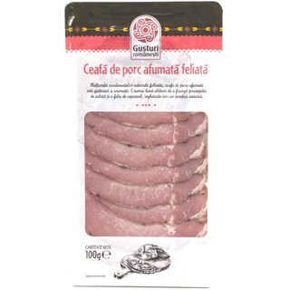 Ceafa de porc afumata feliata 100g