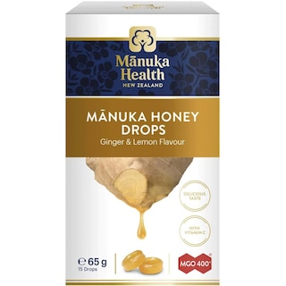 Manuka Health | Bomboane miere de Manuka MGO 400+, ghimbir, lamaie 65g