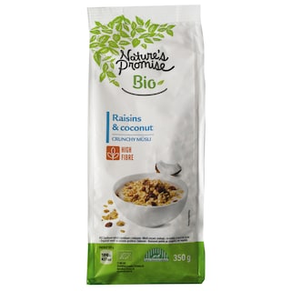 Nature's Promise Bio | Musli crocant, ecologic, cu stafide si nuca de cocos 350g