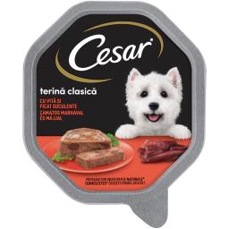 Hrana umeda completa, pentru caini adulti, cu vita si ficat suculente 150g