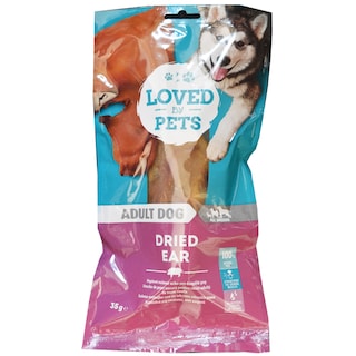 Loved by Pets | Ureche de porc uscata pentru caini adulti de toate rasele 35g
