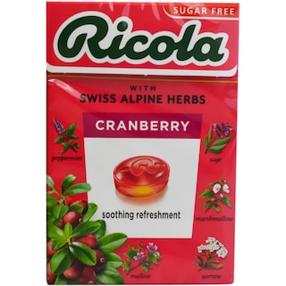Ricola | Dropsuri din plante, fara zahar, cu aroma de merisoare 40g