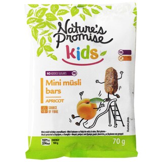 Nature's Promise | Mini-batoane cu fulgi de ovaz si caise, fara gluten 70g