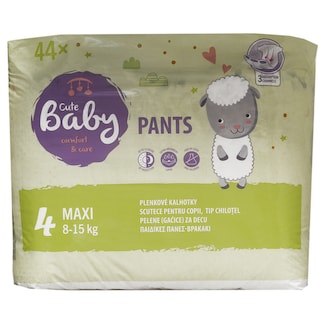 Cute Baby | Scutece chilotel bebelusi Marimea 4, 8-15 kg, 44 buc
