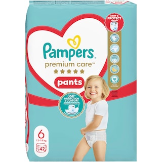 Pampers | Premium Care Pants | Scutece-chilotel bebelusi Marimea 6, 15+ kg, 42 buc