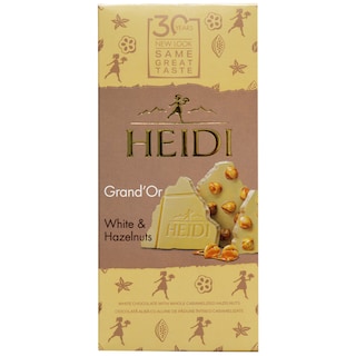 Heidi | Grand'Or | Ciocolata alba cu alune de padure intregi caramelizate si fulgi de porumb 100g