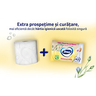 Zewa | Hartie igienica umeda Almond Milk, 42 bucati