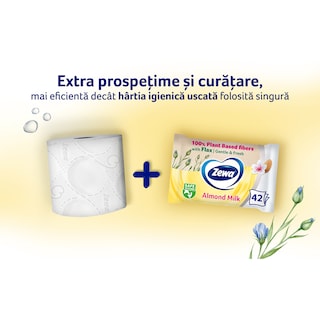 Zewa | Hartie igienica umeda Almond Milk, 42 bucati