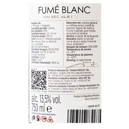 Bardul din Mircesti | Vin alb sec Fume Blanc 0.75L