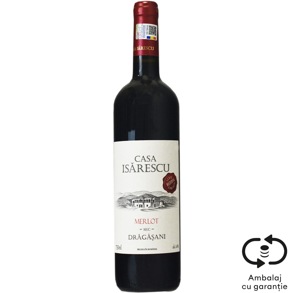 Vin rosu sec Merlot 0.75L
