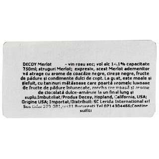 Decoy | Vin rosu sec Merlot 0.75L