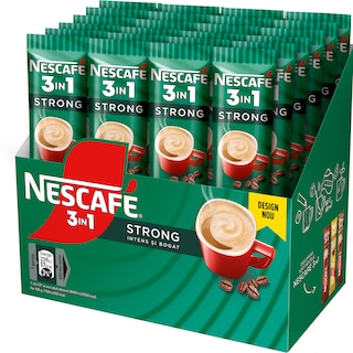 Nescafe | 3in1 | Preparat pudra pe baza de cafea instant Strong 14g