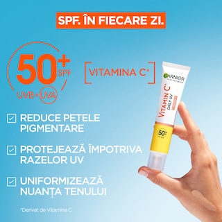 Garnier | Crema fluida nuantatoare Garnier Skin Naturals Vitamin C SPF 50+ 40ml