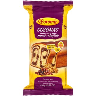 Boromir | Cozonac cu crema cu nuci si stafide 450g