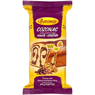 Boromir | Cozonac cu crema cu nuci si stafide 450g