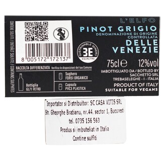 Sacchetto | Vin alb Pinot Grigio  0.75l