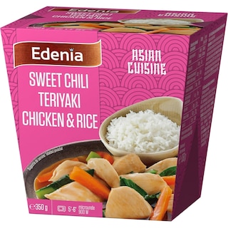 Edenia | Pui teriyaki cu orez Jasmine si ardei iute 350g