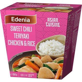 Edenia | Pui teriyaki cu orez Jasmine si ardei iute 350g