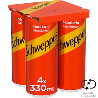 Schweppes | Bautura racoritoare carbogazoasa cu suc de mandarine 4x330ml