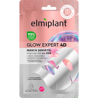 Elmiplant | Masca servetel Glow Expert 4D impregnata cu ser