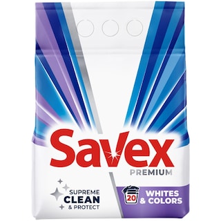 Savex | Detergent pudra Whites & Colors, 20 spalari 2kg