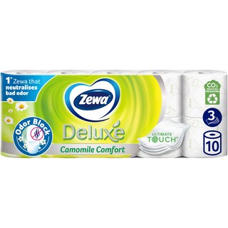 Zewa | Deluxe | Hartie igienica Deluxe Camomile Comfort, 3 straturi, 10 role