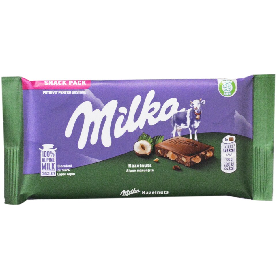 Milka | Ciocolata cu lapte si alune maruntite 45g | Mega-image