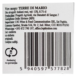 Terre di Mario | Vin rosu  0.75L