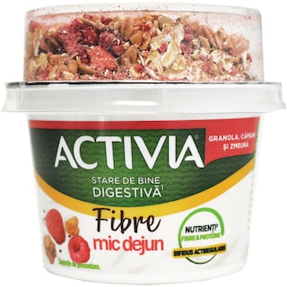 Activia | Iaurt Mic dejun cu granola, fructe rosii si seminte de chia 165g
