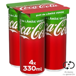 Coca-Cola | Bautura racoritoare carbogazoasa cu gust de lamaie verde 4x330ml