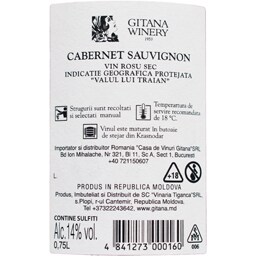Gitana Winery | Vin rosu sec Cabernet Sauvignon 0.75L