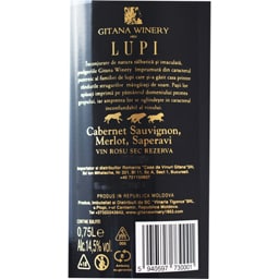 Gitana Winery | Vin rosu sec Lupi Rezerva 0.75L