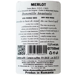 Domeniile Anastasia | Vin rosu Merlot 0.75L