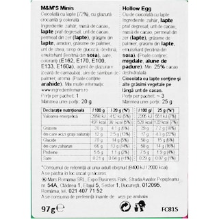 m&m's | Ou de ciocolata cu lapte cu drajeuri m&m's Minis 97g