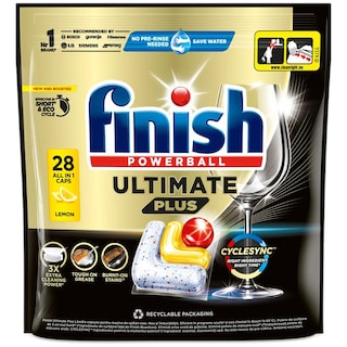 Finish | Detergent pentru masina de spalat vase Ultimate Plus Lemon, 28 capsule