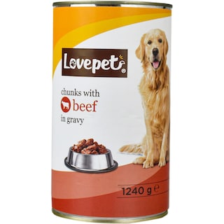 Lovepet | Hrana umeda pentru caini, cu vita in sos 1240g