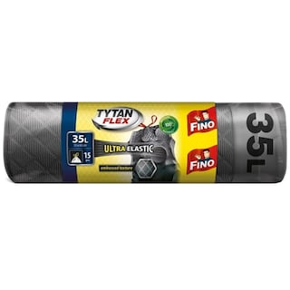 Fino | Saci menajeri cu snur Tytan Flex, 35L, 15 buc.